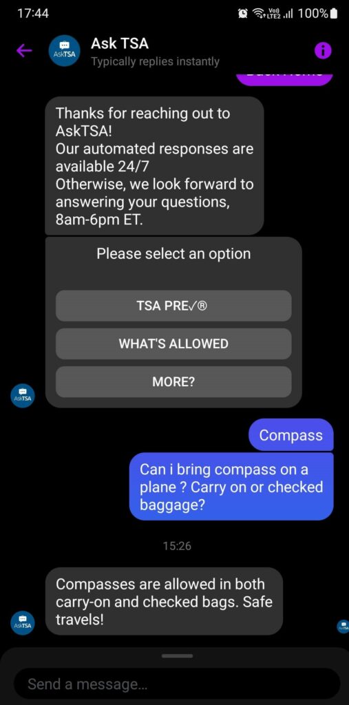 TSA Compass Rules
