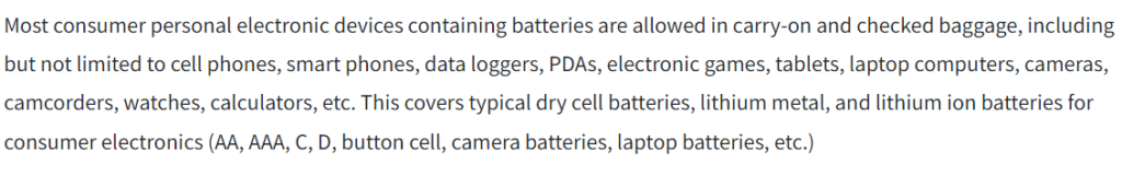 FAA about personal elecronic devices